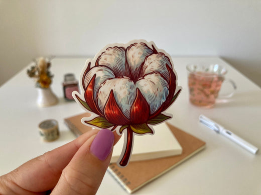 The Cotton Boll Sticker: A Celebration of Natural Fibres