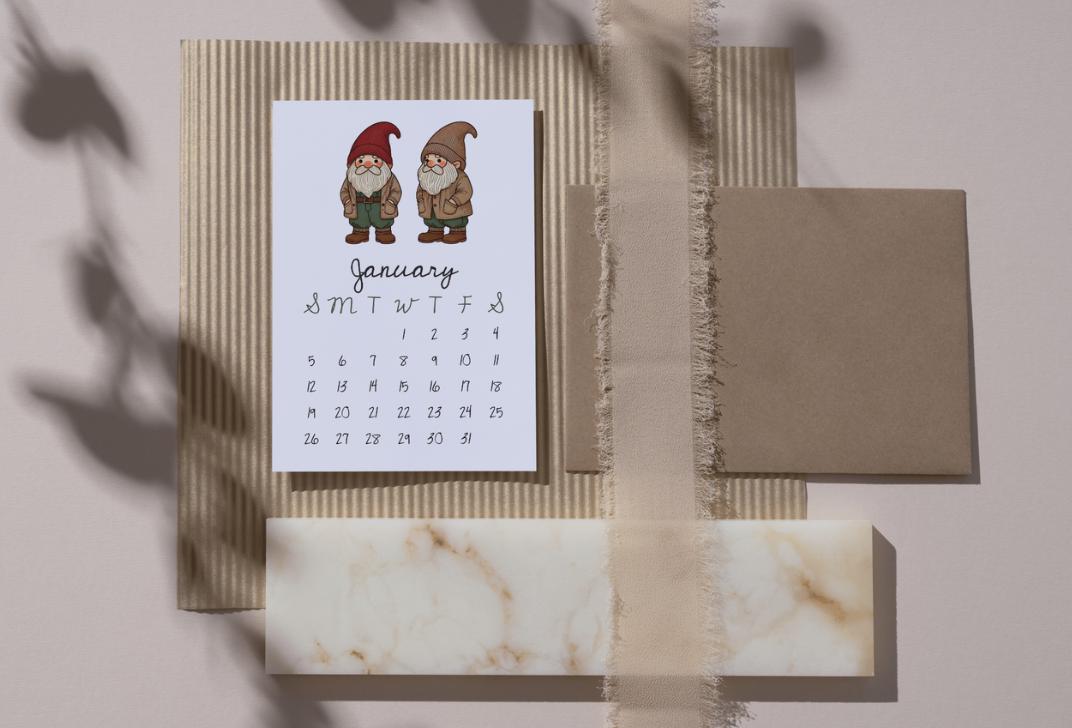 2025 Gardening-Themed Calendar Printable – A5 Monthly Design for Tracking Days – Digital Download, Sunday Start, No Holidays