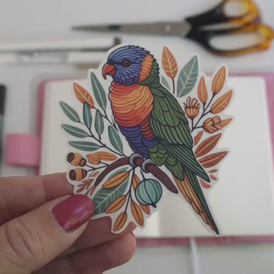 Rainbow Lorikeet Sticker – Colorful Australian Bird, Vibrant Native Fauna Décor for Laptops & Water Bottles