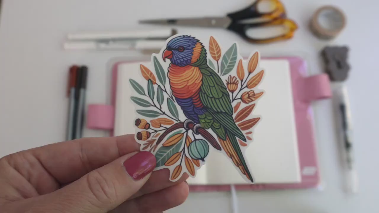 Rainbow Lorikeet Sticker – Colorful Australian Bird, Vibrant Native Fauna Décor for Laptops & Water Bottles