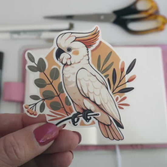 Majestic Cockatoo Sticker – Iconic Australian Bird, Elegant Native Fauna Décor for Laptops & Water Bottles and skateboards and cell phones