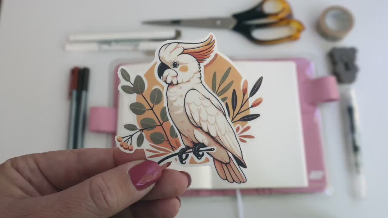 Majestic Cockatoo Sticker – Iconic Australian Bird, Elegant Native Fauna Décor for Laptops & Water Bottles and skateboards and cell phones